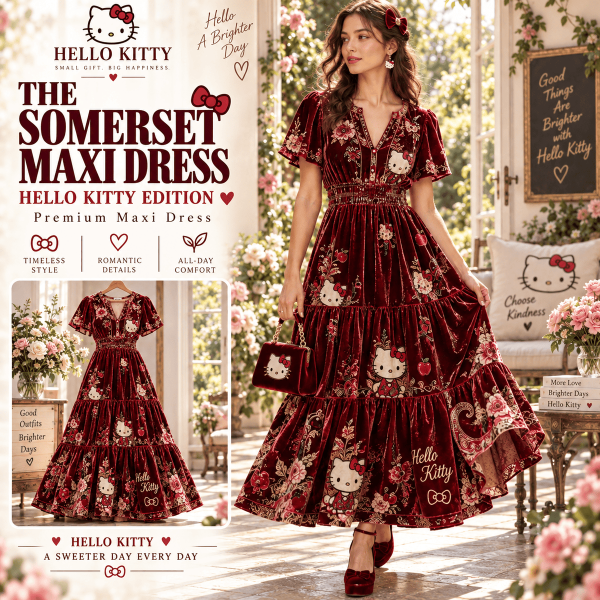 HLKT Premium Embroidered Velvet Maxi Dress PTKL