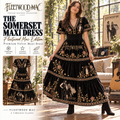 FLM Premium Embroidered Velvet Maxi Dress PTKL
