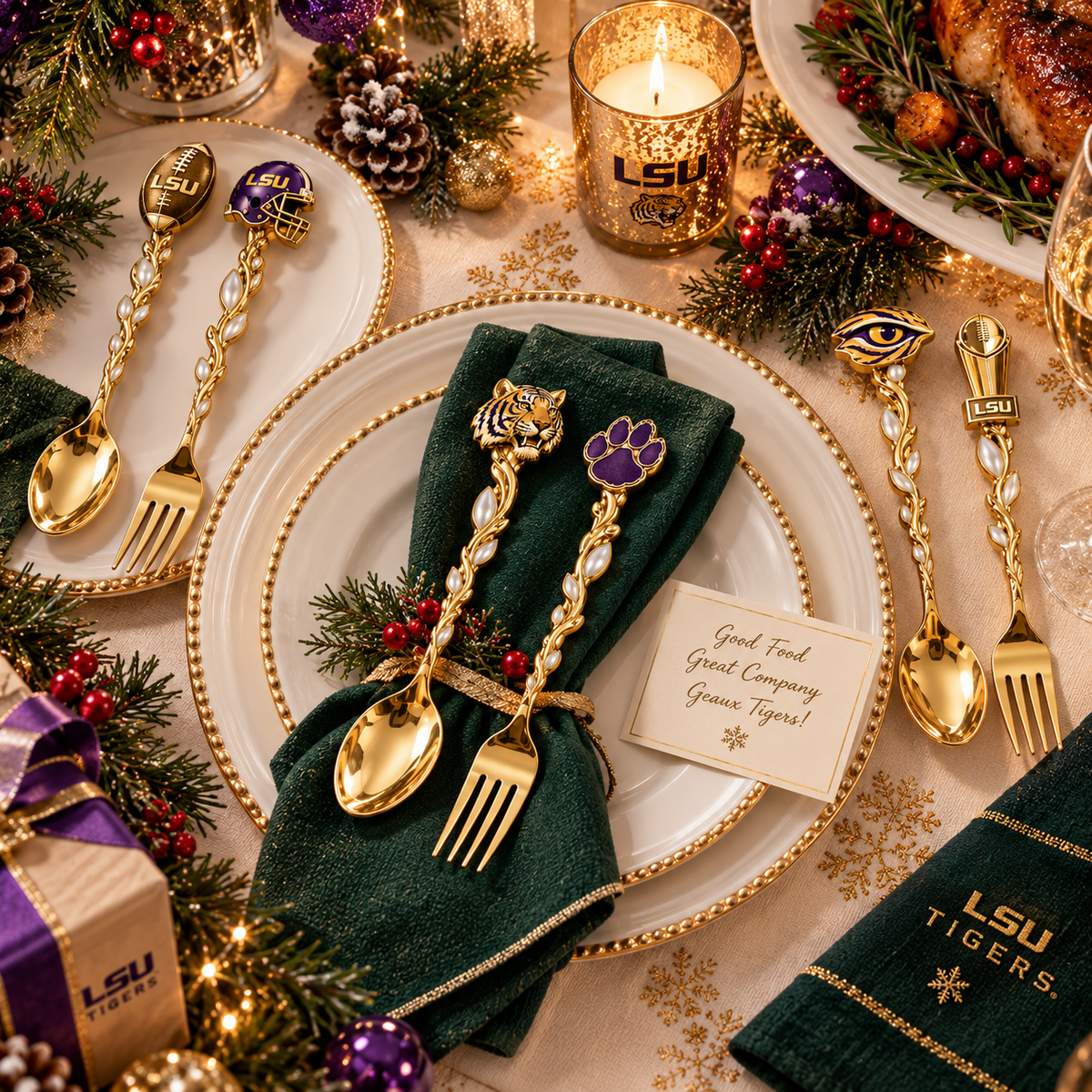 LSU Premium Collectible Spoon & Fork Set BMD