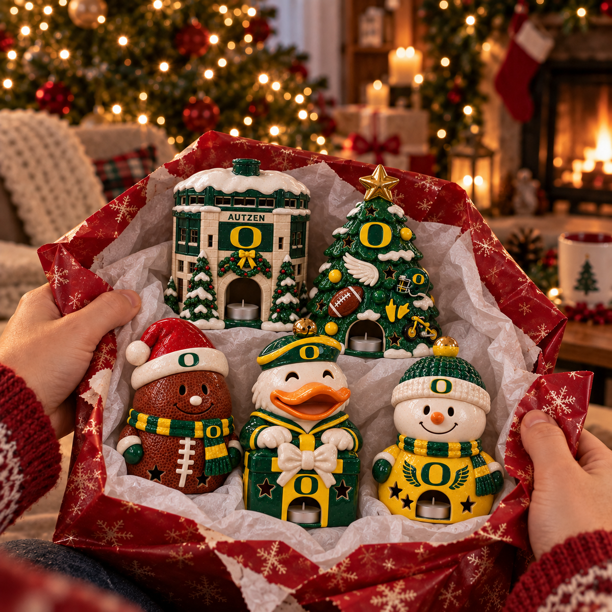 ORD CHRISTMAS CERAMIC CANDLE HOLDER HQH