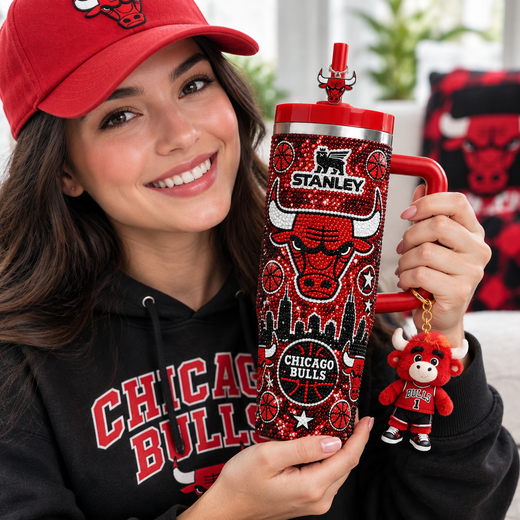 Chicago Bulls 40oz Tumbler With Handle TTNL