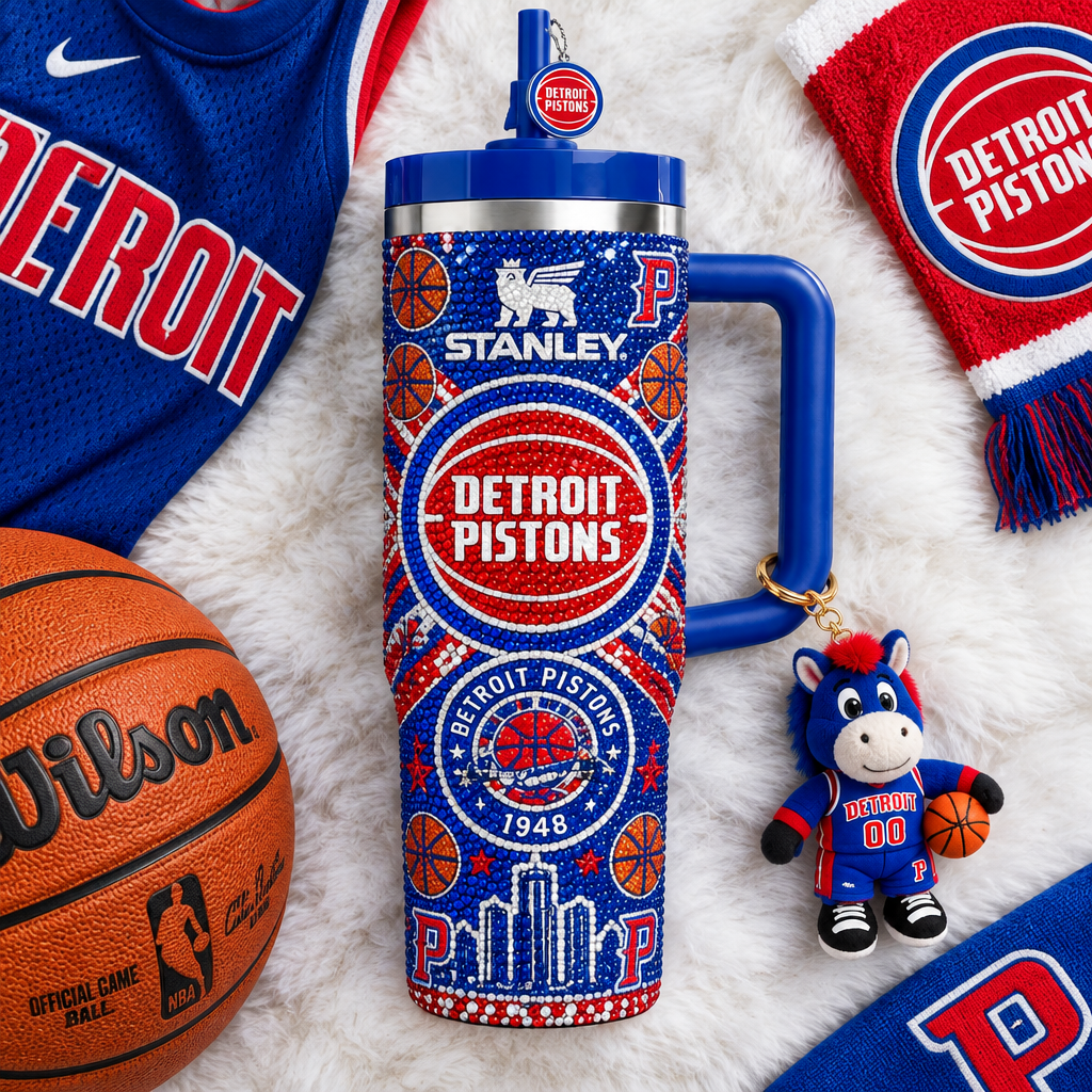 Detroit Pistons 40oz Tumbler With Handle TTNL