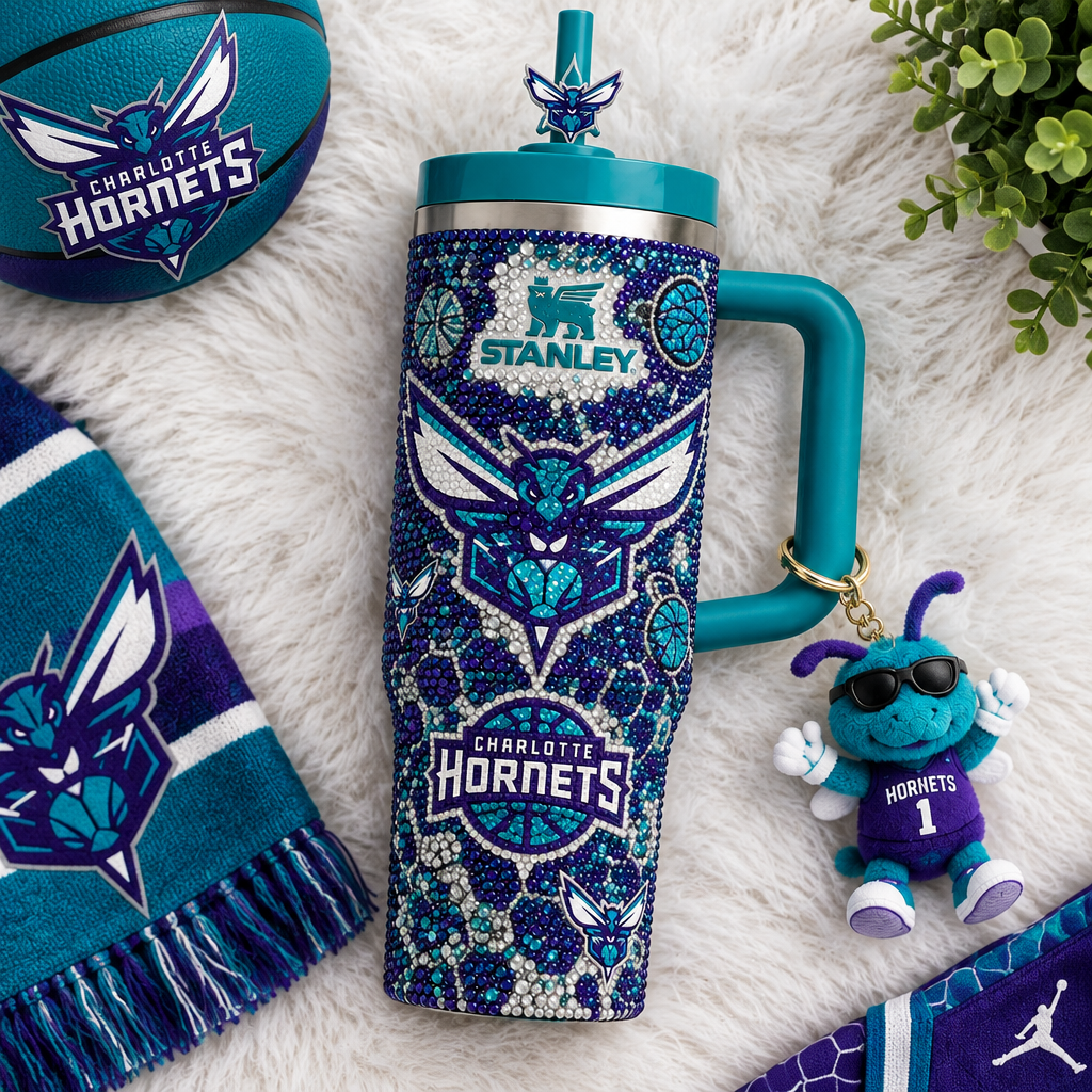 Charlotte Hornets 40oz Tumbler With Handle TTNL