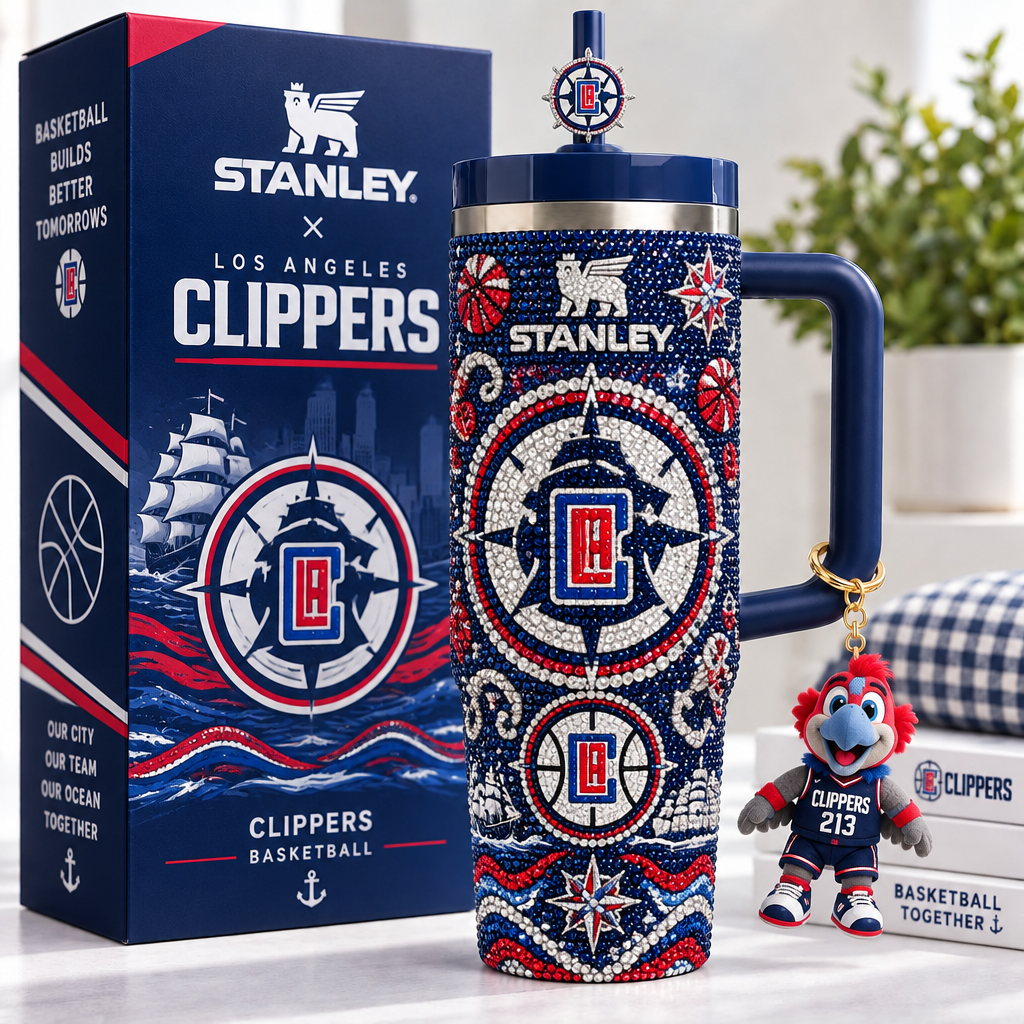 La Clippers 40oz Tumbler With Handle TTNL