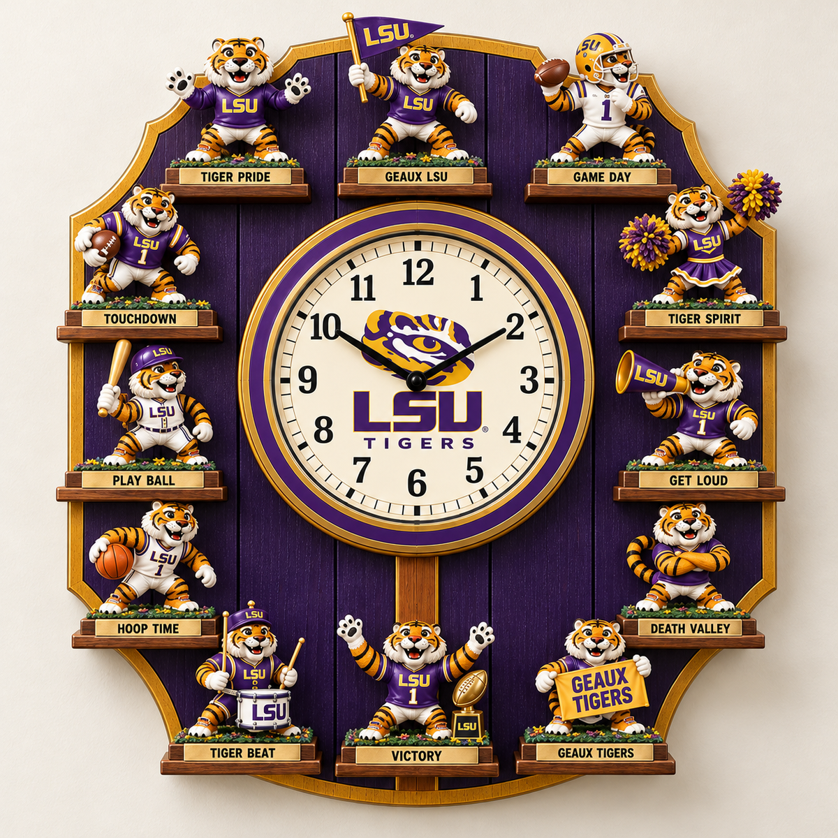 LSU Premium Mascot Sculpture Clock Collection PTKL