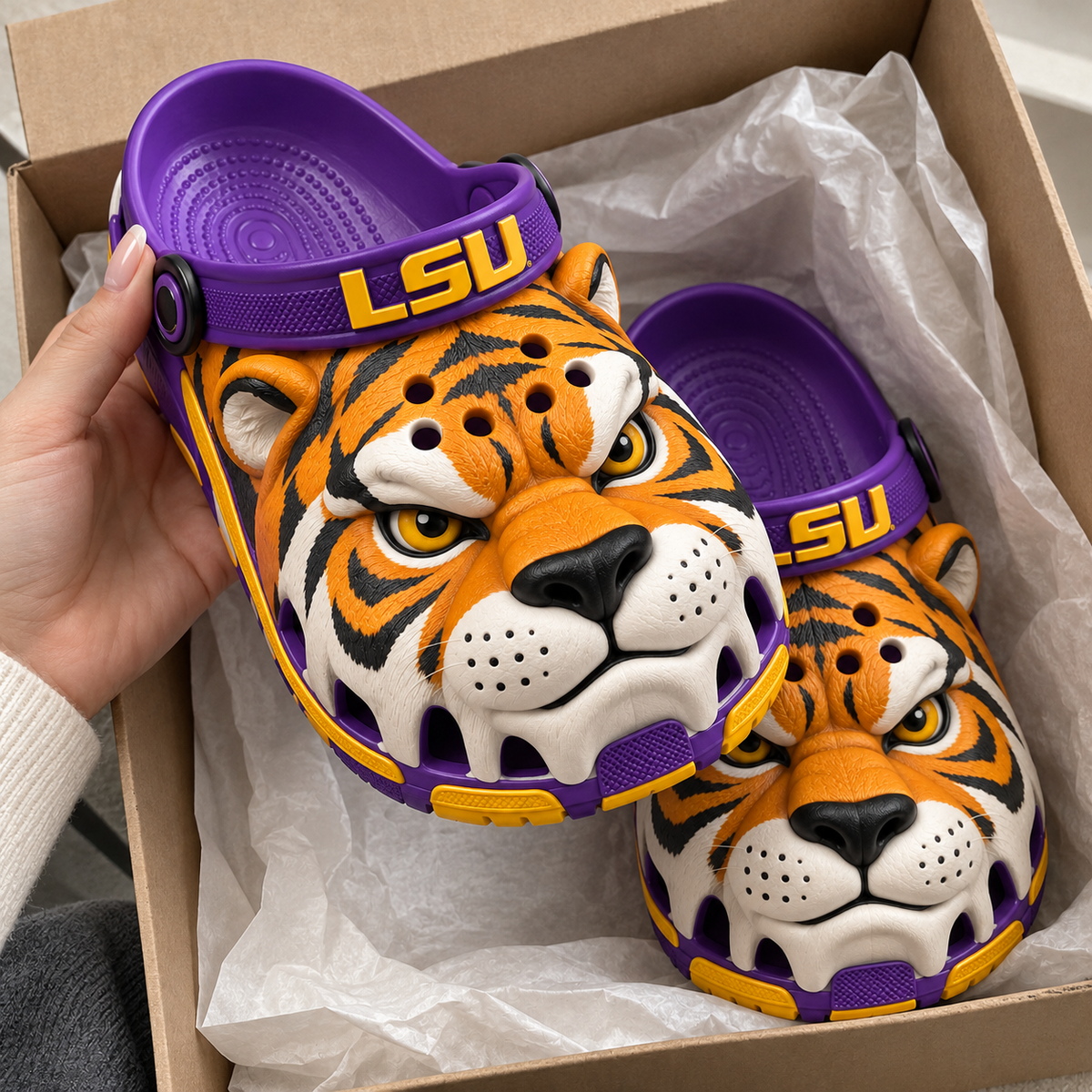 LSU 3D Sculpted Clogs HTTT