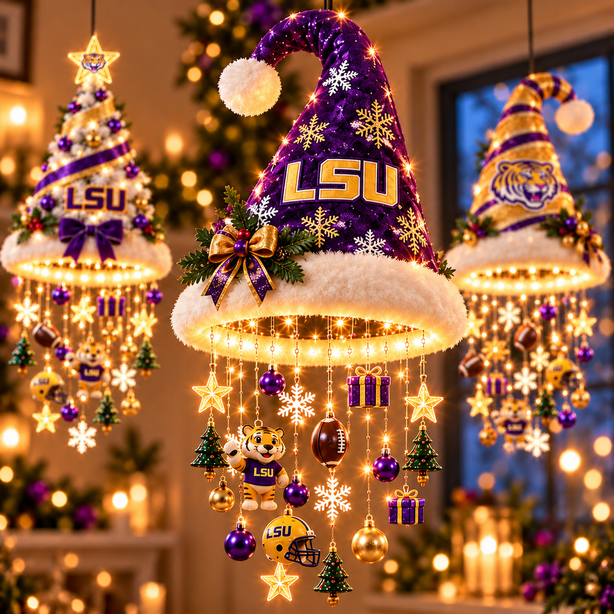 LSU Premium Christmas Hanging Chandelier Set BMD