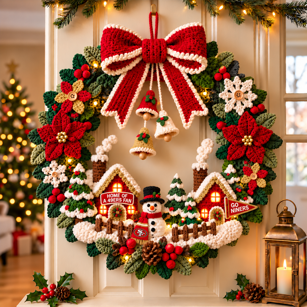 SF49 Christmas Village Crochet-Style Wreath PNPA