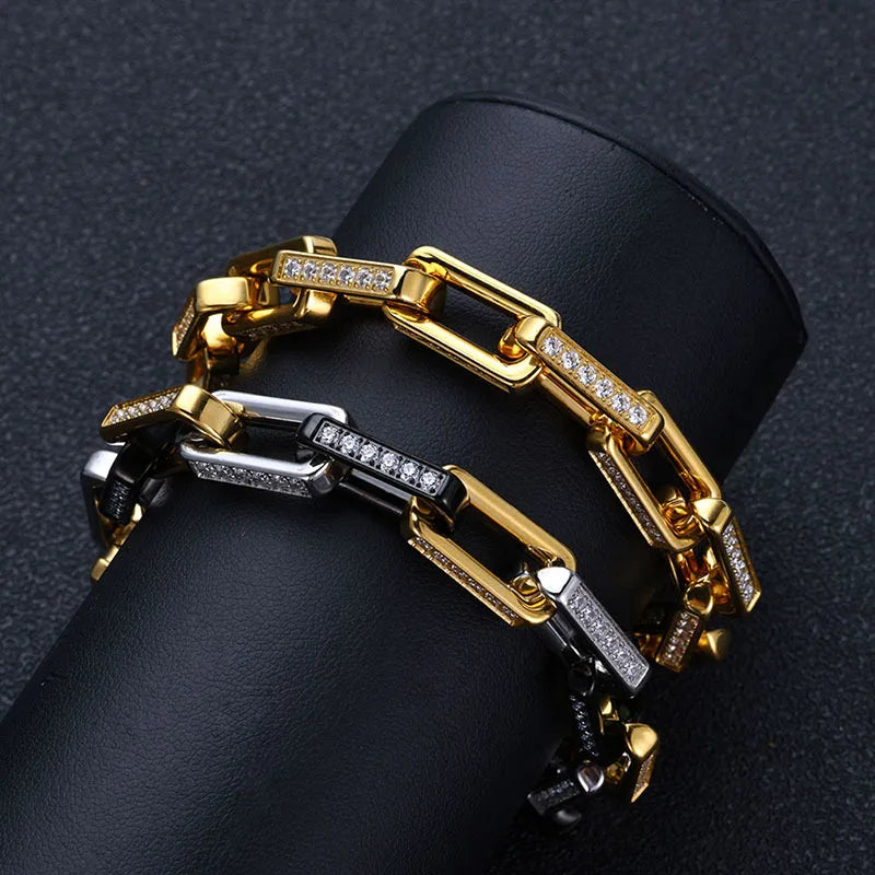 2024 Fashion High Luxury Bamboo Bracelet for Men and Women, Non-fading Titanium Steel Zircon Hip-hop Jewelry Accessories