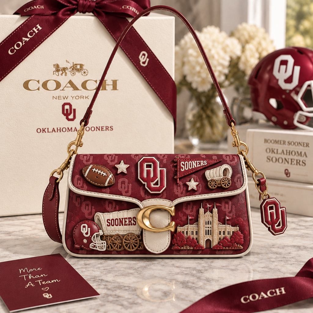 Oklahoma Sooners Coach Shoulder Cross With Charm