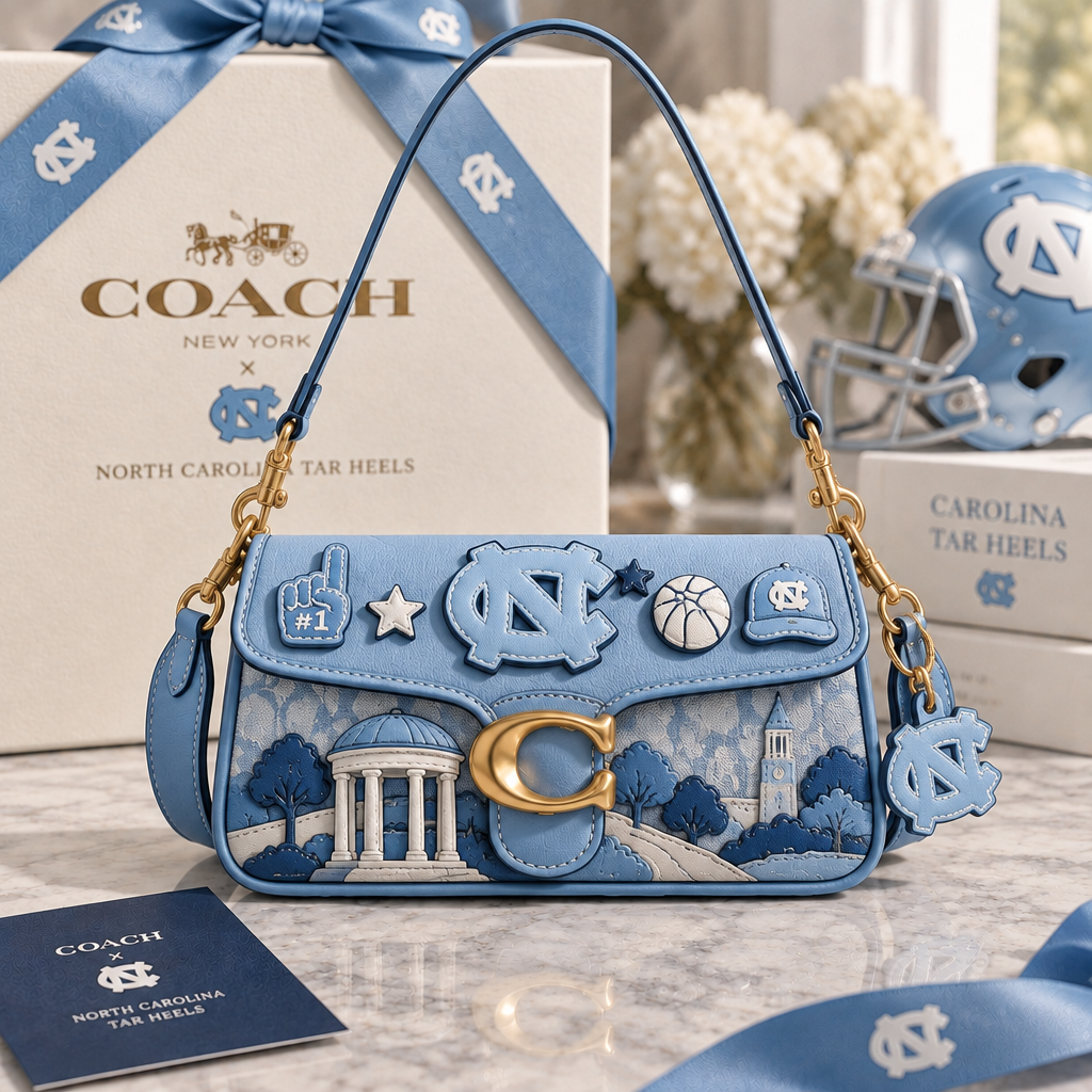 North Carolina Tar Heels Coach Shoulder Cross With Charm