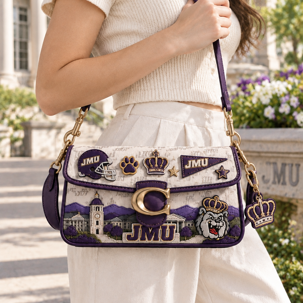 James Madison Dukes Coach Shoulder Cross With Charm