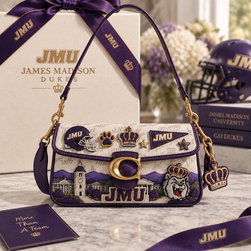 James Madison Dukes Coach Shoulder Cross With Charm