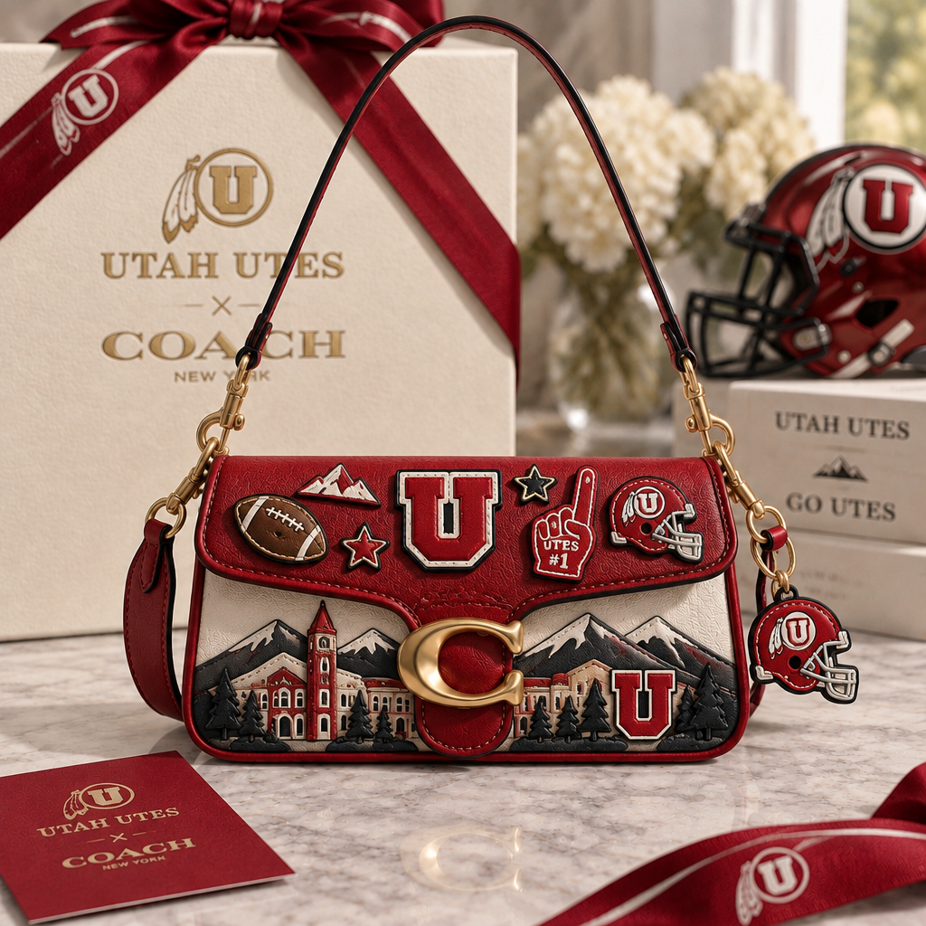 Utah Utes Coach Shoulder Cross With Charm