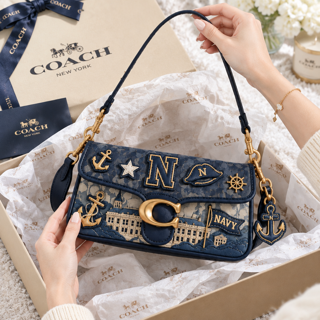 Navy Midshipmen Coach Shoulder Cross With Charm