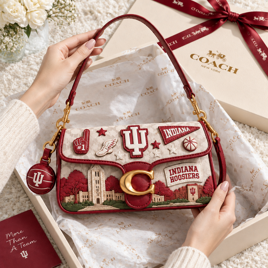 Indiana Hoosiers Coach Shoulder Cross With Charm