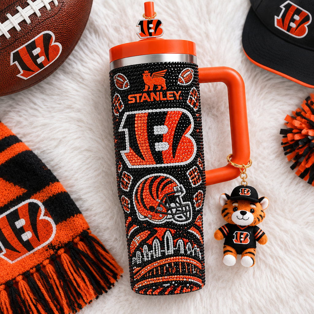 Cincinnati Bengals 40oz Tumbler With Handle TTNL